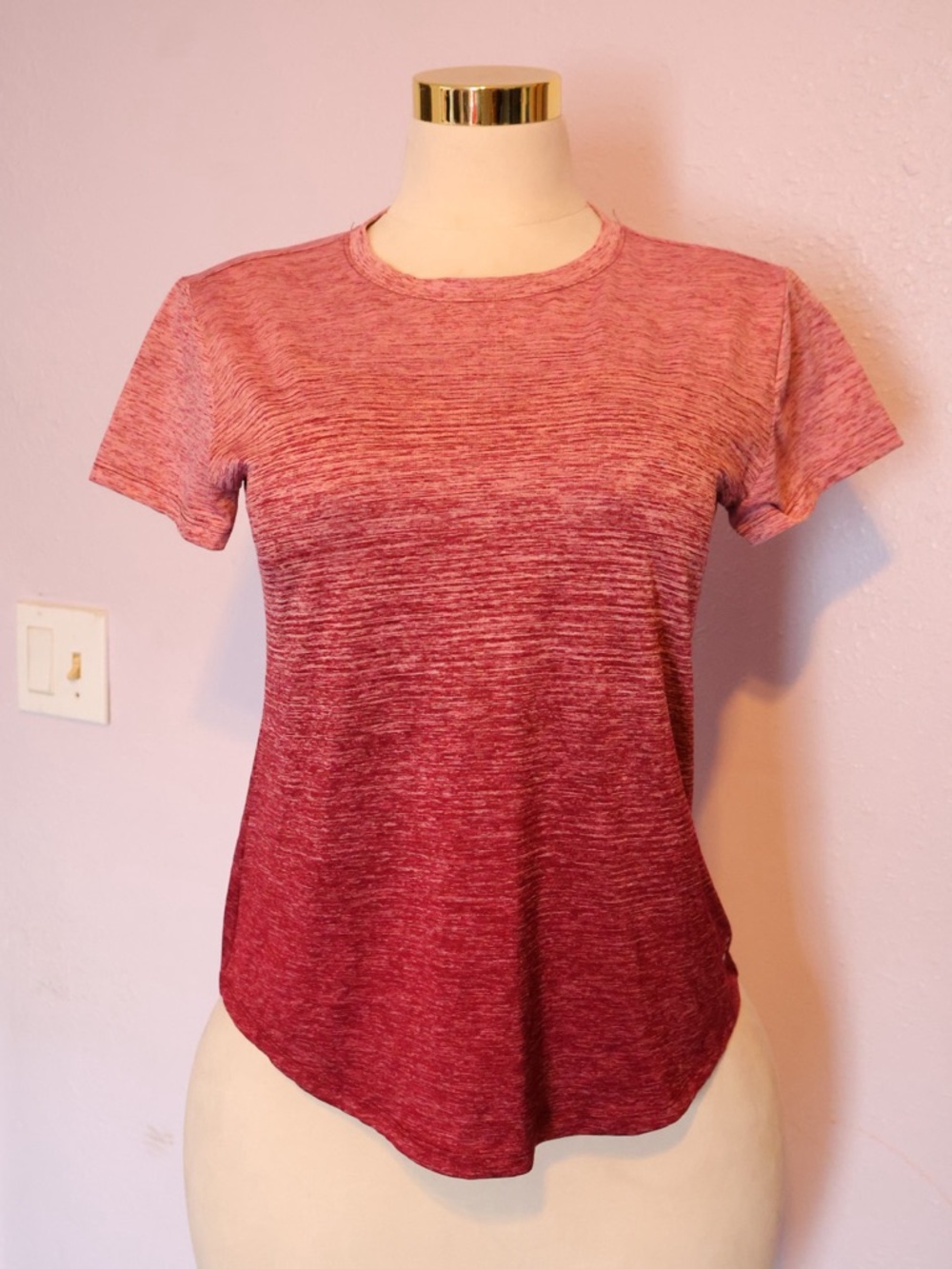bcg Ombre Short Sleeve Crew Tee in Red